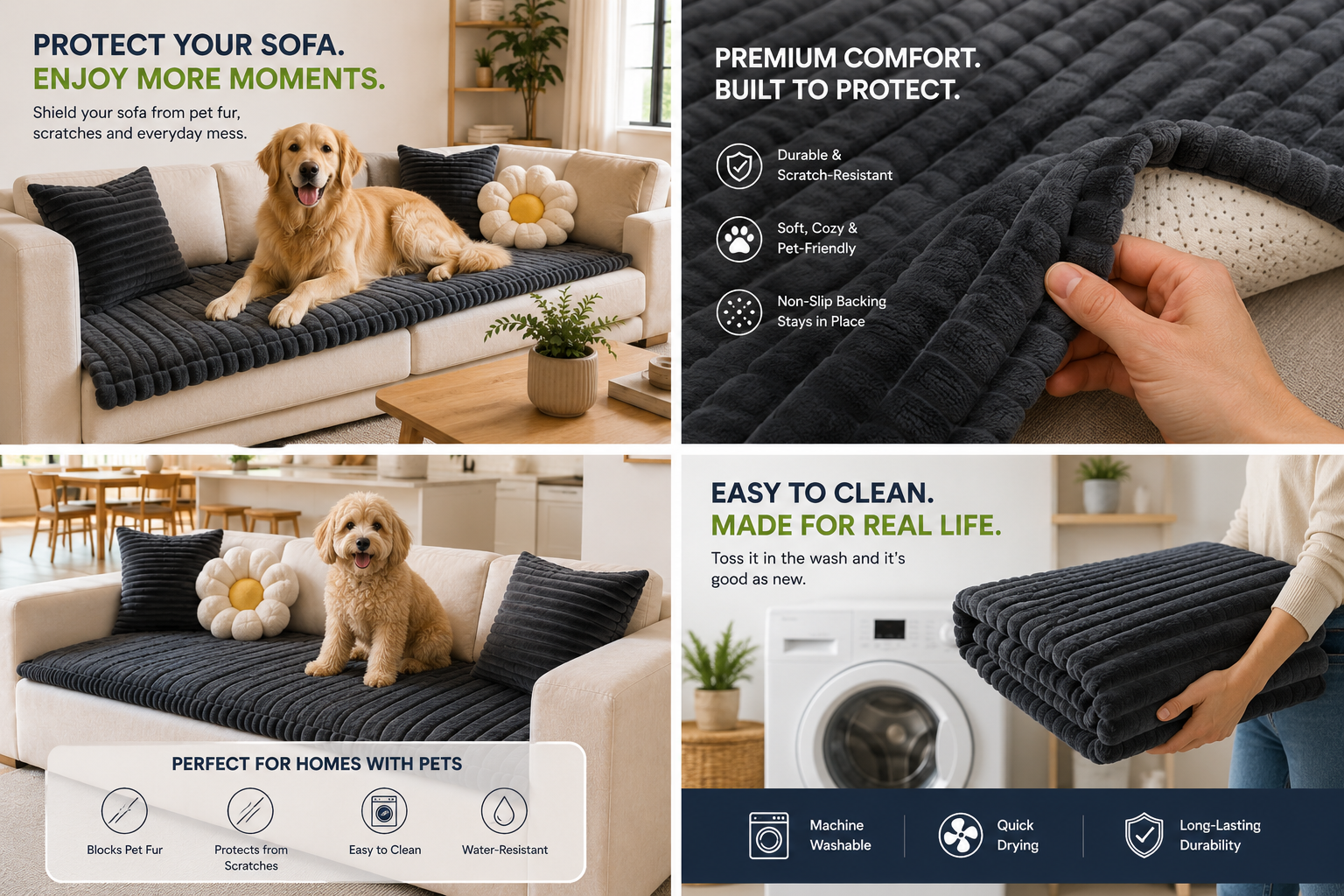 FurGuardHome Fur Sofa Protector Cover