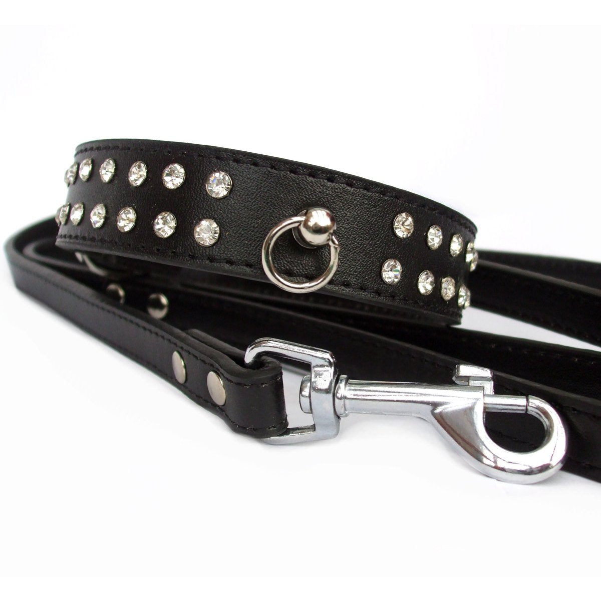 FurGuardHome Diamante Collar Lead Set - Black