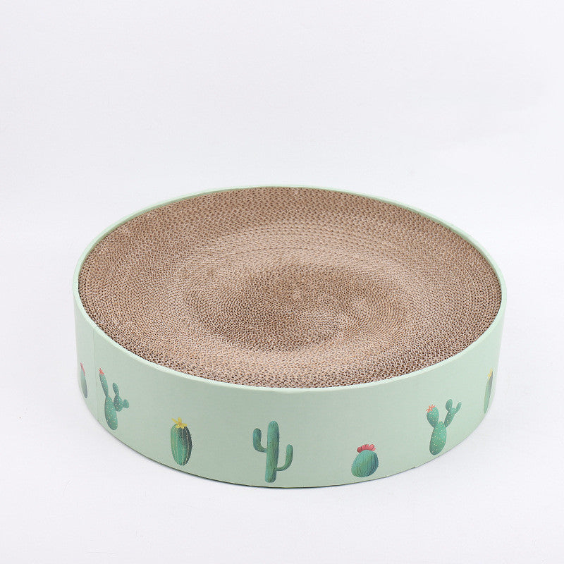 FurGuardHome Durable Round Cat Scratch Board Bed and Toy