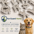 FurGuardHome Personalized Crystal Letter Charms for Cats and Dogs Collars 10mm - Silver