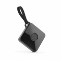 Black diamond-shaped smart pet tracker tag on white background
