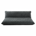 Dark grey plush pet sofa protector cover on white background